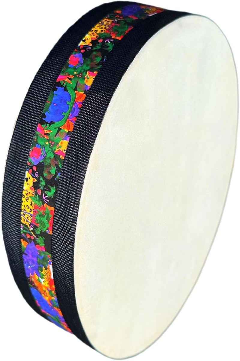 RUOSWTE 10'' Handmade Wooden Sheepskin Ocean Drum Simulates the Sound of Ocean Waves, Healing Instrument for Meditative Recreation, Yoga Meditation, Relaxation and Stress Release. - Image 1